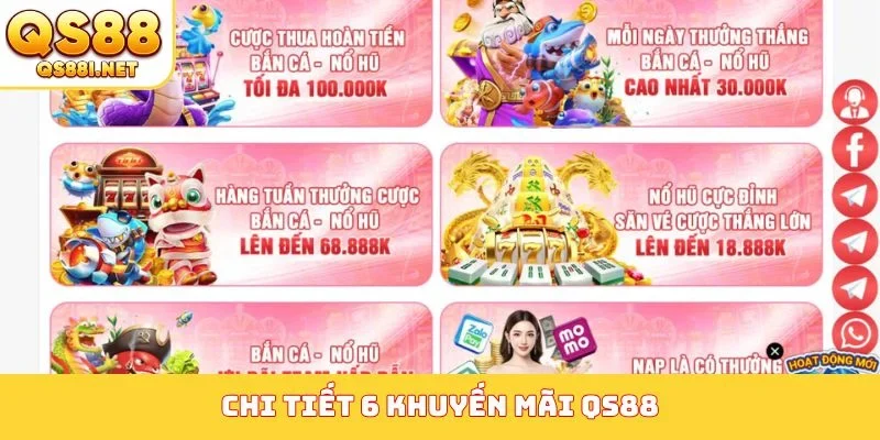 Chi tiết 6 khuyến mãi QS88