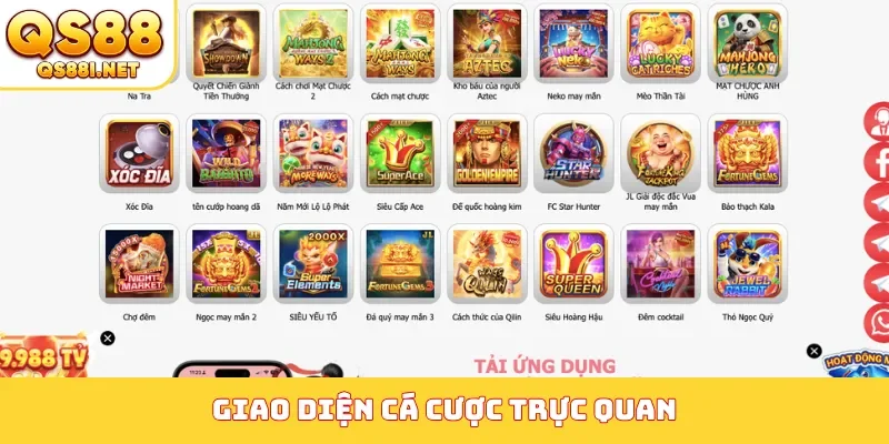 Giao diện cá cược trực quan
